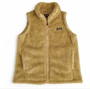 PATAGONIA Los Gatos Tan Sherpa Full Zip Sleeveless‎ Vest Girls XL/14 Women's XS